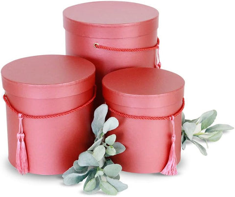 Round Flower Box With Tassel and Lid | Holiday Box | Christmas Box | Birthday Box | Bridal Shower Box| Gift Box | Wedding Box | Mothers Day Box | Valentines Box| Fathers Day Box