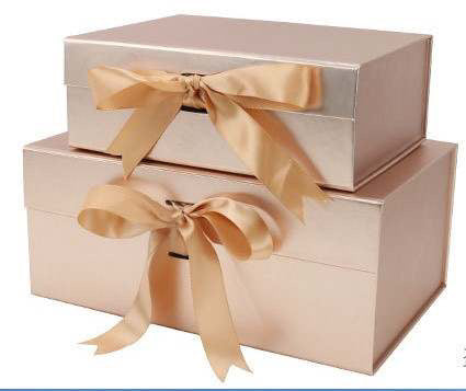 image of a Rose Gold Magnetic Box With Ribbon