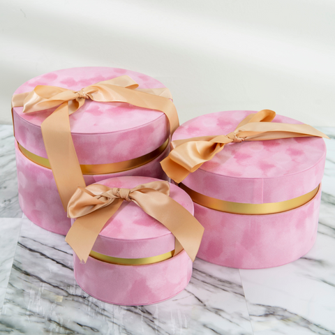 Round Velvet Packaging Box W/ Texture Edge| Gift Box |Flower Box | Holiday Box |Christmas Box | Fathers Day Box |Mothers Day Box |Luxury Box |Elegant Box |Birthday Box