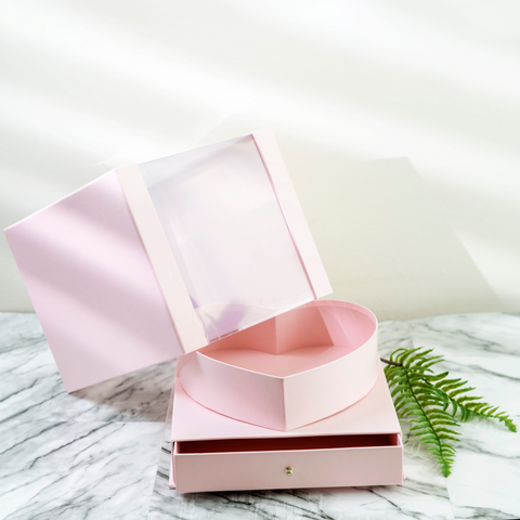Heart Shaped PVC Box with Drawer| Gift Box | Holiday Box | Flower Box | Valentines Box |Fathers Day Box | Mothers Day Box| Graduation Box | Christmas Box |Christmas Gift| Birthday Box | Box with Drawer