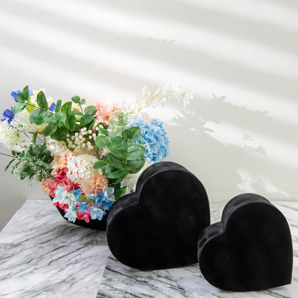 Heart Shape Velvet Flower Box, Gift Box, Flower Box, Candy Box
