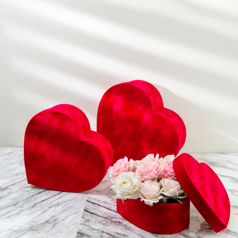 Heart Shaped Velvet Flower Box | Gift Box |Flower Box | Candy Box | Valentines Box | Mothers Day Box | Christmas Box |Christmas Gift |
