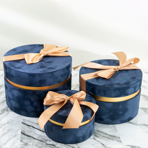 Round Velvet Packaging Box W/ Texture Edge| Gift Box |Flower Box | Holiday Box |Christmas Box | Fathers Day Box |Mothers Day Box |Luxury Box |Elegant Box |Birthday Box