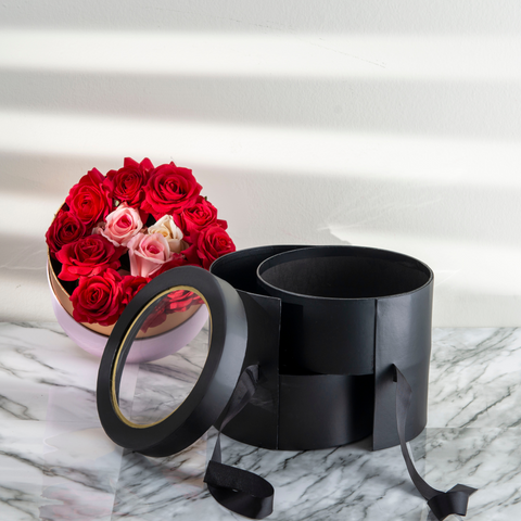 Two-Drawer Round Box With Clear Lid |Gift Box |Flower Box | Holiday Box | Fathers Day Box |Mothers Day Box| Birthday Box |Wedding Box |Two- Drawer Box| Tassel Box