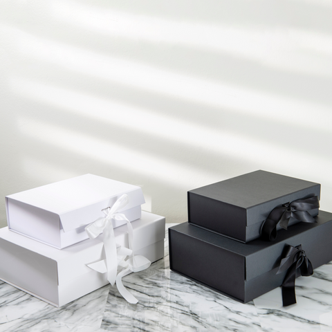 image of a Square Folding Magnetic Gift Boxes with Ribbon
