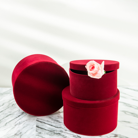Velvet Flower Box With Lid-Set| Flower Box |Christmas Box |Gift Box |Mothers Day Box |Fathers Day Box |Valentines Box |Wedding Box |Birthday Box |Candy Box |
