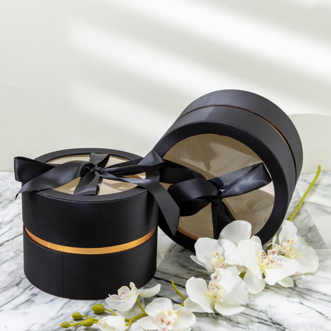Satin Round Flower/Gift Box With Clear Lid |Tassel Box |Flower Box |Holiday Box |Mothers Day Box |Fathers Day Box| Valentines Day Box |Jewellery Box |Candy Box |Christmas Box