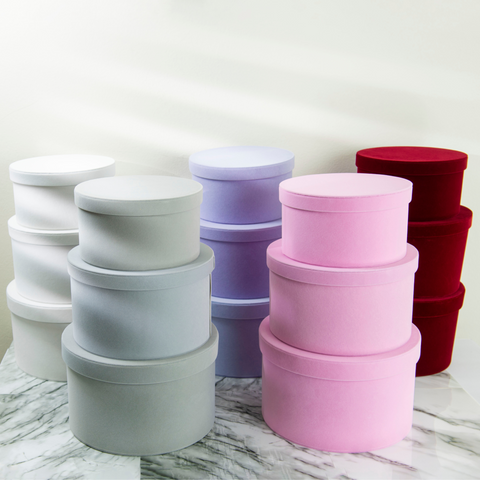 imaage of a Velvet Flower Box With Lid-Set