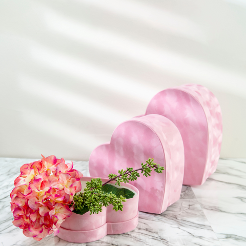 Heart Shaped Velvet Flower Box | Gift Box |Flower Box | Candy Box | Valentines Box | Mothers Day Box | Christmas Box |Christmas Gift |