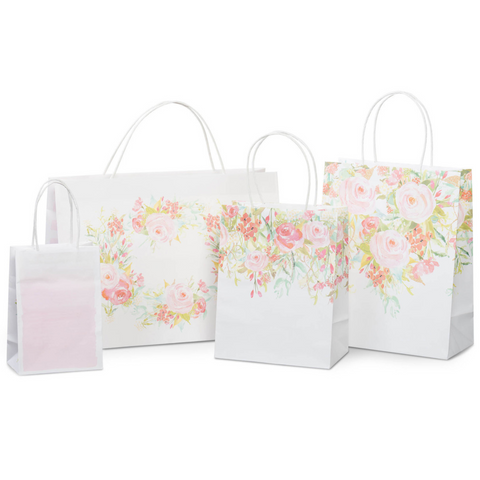 10-pack Flower Wreath Paper Bags | Flower Bags | Birthday Bags | Wedding Bags | Bridal Shower Bags |Elegant Bags |Christmas Bags