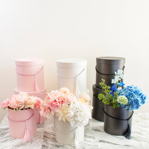 Round Flower Box With Tassel and Lid | Holiday Box | Christmas Box | Birthday Box | Bridal Shower Box| Gift Box | Wedding Box | Mothers Day Box | Valentines Box| Fathers Day Box