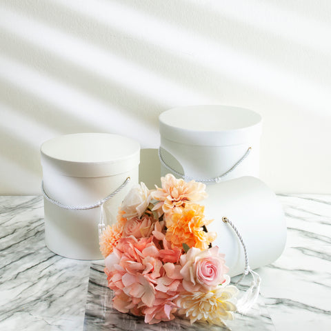 Round Flower Box With Tassel and Lid | Holiday Box | Christmas Box | Birthday Box | Bridal Shower Box| Gift Box | Wedding Box | Mothers Day Box | Valentines Box| Fathers Day Box