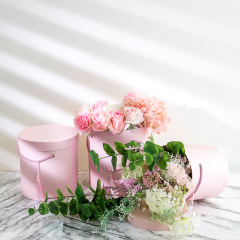 Round Flower Box With Tassel and Lid | Holiday Box | Christmas Box | Birthday Box | Bridal Shower Box| Gift Box | Wedding Box | Mothers Day Box | Valentines Box| Fathers Day Box