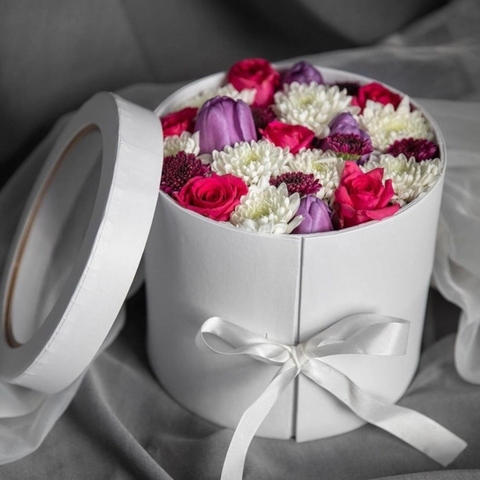 Two-Drawer Round Box With Clear Lid |Gift Box |Flower Box | Holiday Box | Fathers Day Box |Mothers Day Box| Birthday Box |Wedding Box |Two- Drawer Box| Tassel Box