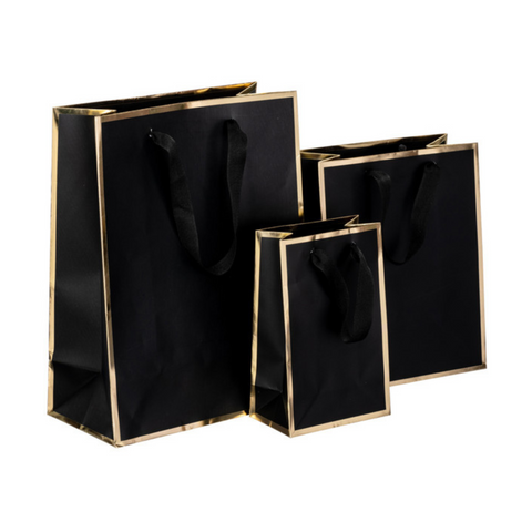 10-pack Black & Gold Gift Bags |Wedding Box |Birthday Box |Bridal Shower Box |Christmas Box |Christmas Gift |Gift Boxchristmas