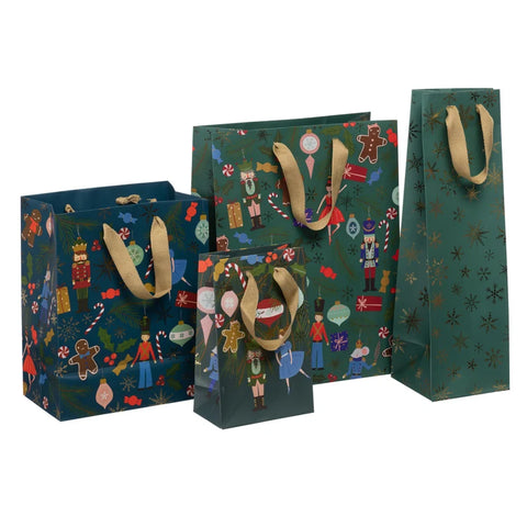 10-pack Sugar Plum Gift Bags| Christmas Gift Bags| Green Bags