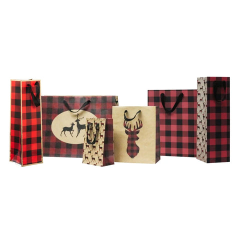 10-pack Cabin Life Gift Bags |Christmas Bags |Birthday Bags |Red and Black Bags |Birthday Bags| Lumberjack Bags| Deer Bags |Gift Bags