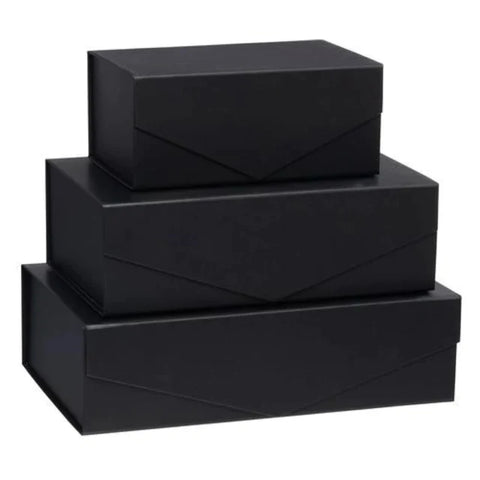 5-pack Black Magnetic Boxes | Gift Box | Christmas Box | Holiday Box | Fathers Day Box | Valentines Box | Black Gift Box |Folding Box