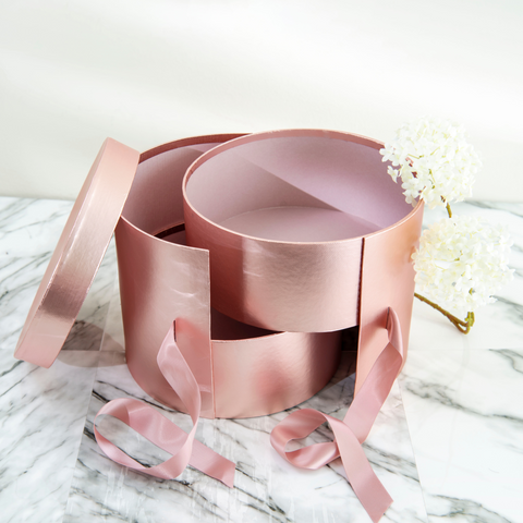 Luxury Round Two-Drawer Flower Box | Gift Box | Holiday Box | Chocolate Box | Cupcake Box | Jewellery Box | Graduation Box | Wedding Box |Bridal Shower Box | | Christmas Box | Christmas Gifts |Fathers Day Box | Mothers Day Box | Valentines Box