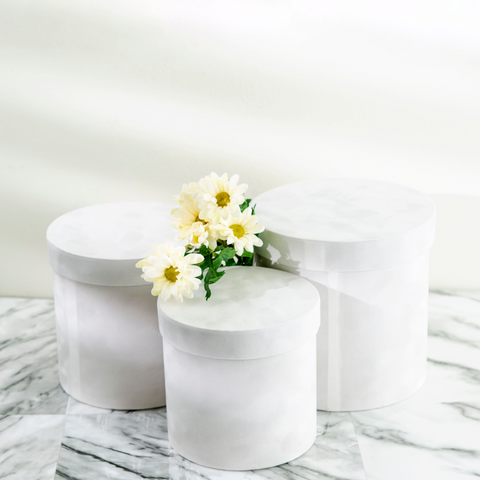 Luxury Velvet Cylinder Flower Box With Lid | Flower Box | Mothers Day Box |Fathers Day Box| Valentines Box | Gift Box| Christmas Box | Wedding Box |Birthday Box