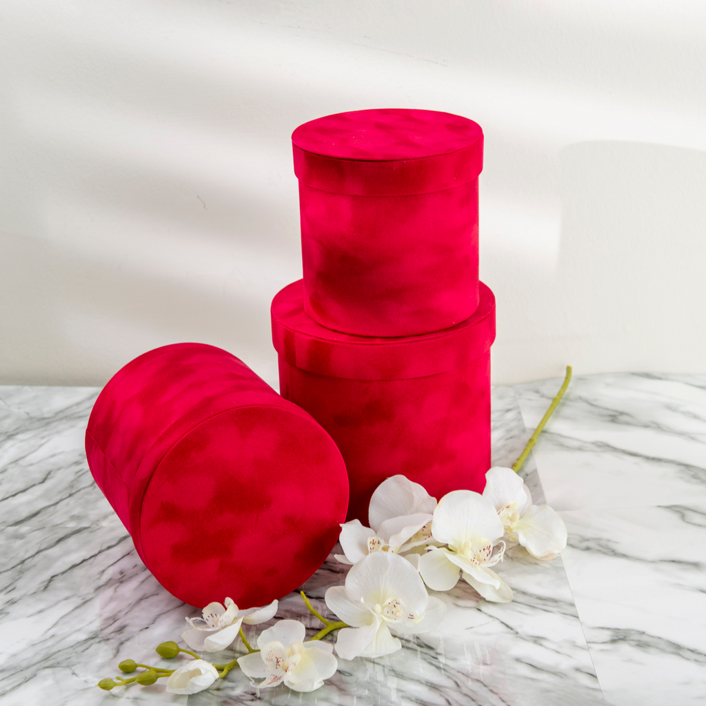 Luxury Velvet Cylinder Flower Box With Lid | Flower Box | Mothers Day ...