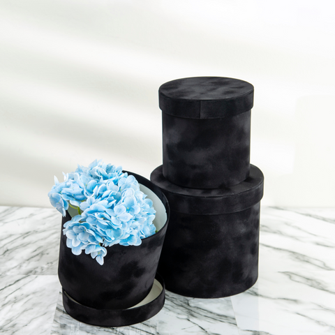 Luxury Velvet Cylinder Flower Box With Lid | Flower Box | Mothers Day Box |Fathers Day Box| Valentines Box | Gift Box| Christmas Box | Wedding Box |Birthday Box