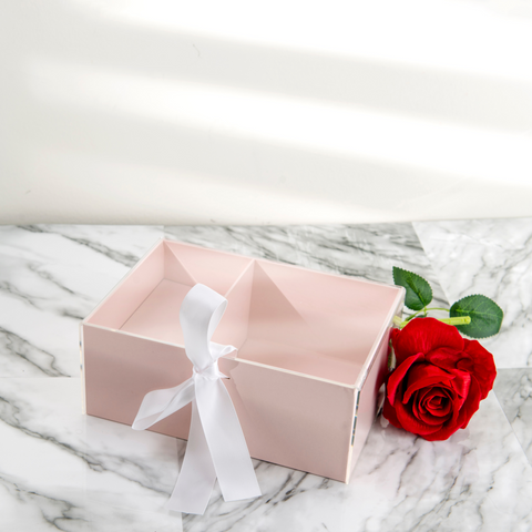 Luxury Acrylic Top Flower Box With Ribbon| Clear Lid Box| Two drawer box |  Flower Box| Candy Box| Tassel Box | Holiday Box | Valentines Box | Christmas Box | Mothers Day Box | Fathers Day Box|Graduation Box