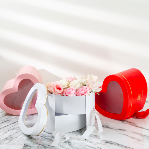 2pcs Valentine'S Day Heart Shaped Boxes For Flowers Mother'S Day Gift Boxes  Packaging With Transparent Window Lids For Luxury Flower Arrangements Flower  Box Gift Wrap Boxes For Wedding Birthday(11.4inx9.4in,10.6inx8.6in)