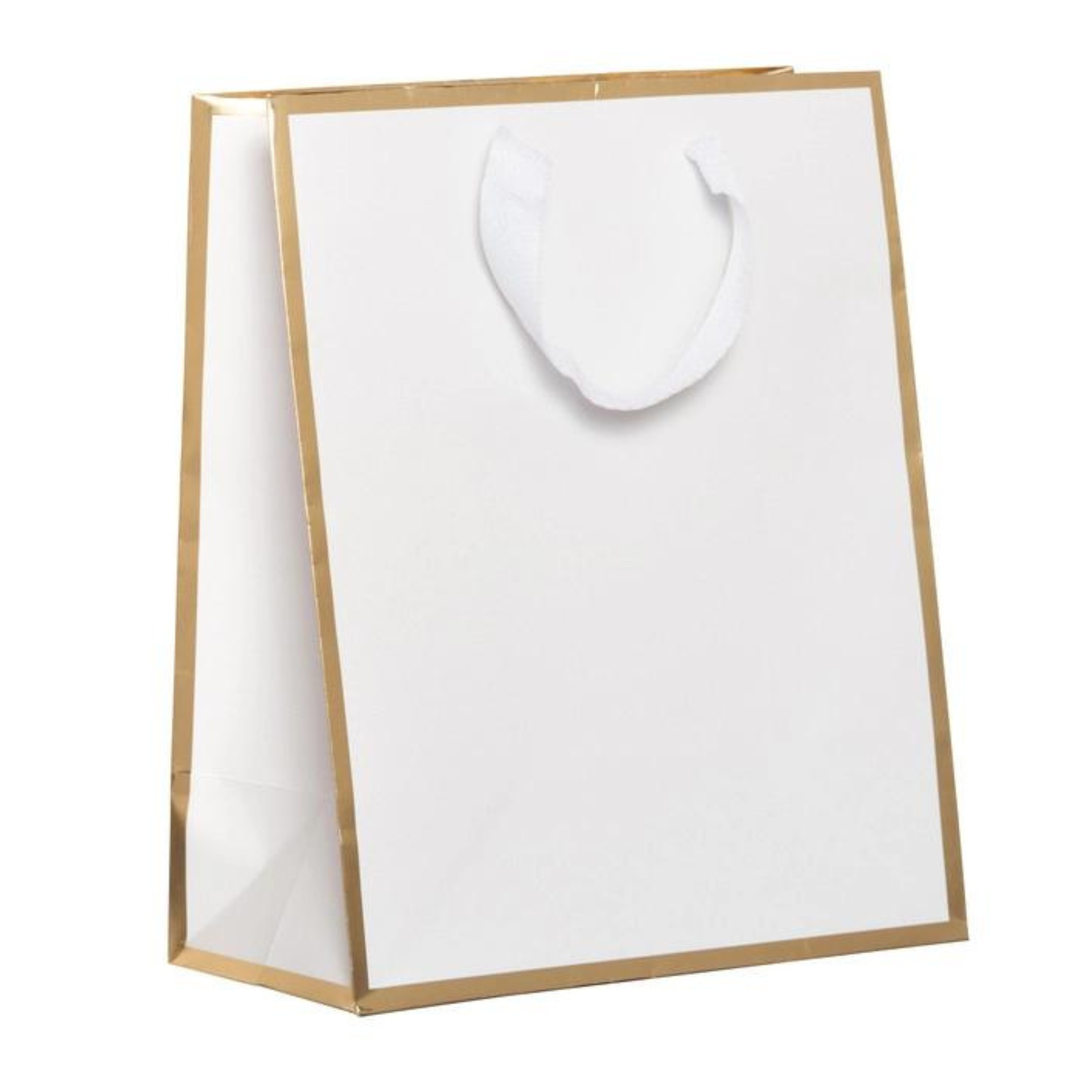 10-pack White & Gold Gift Bags, Elegant Bag, White Bag
