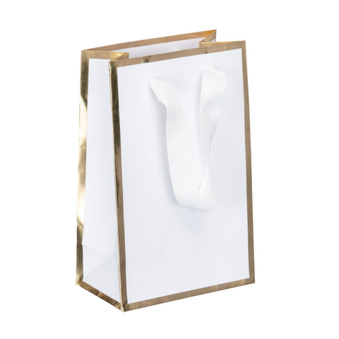 10-pack White & Gold Gift Bags, Elegant Bag, White Bag, Gift Bag